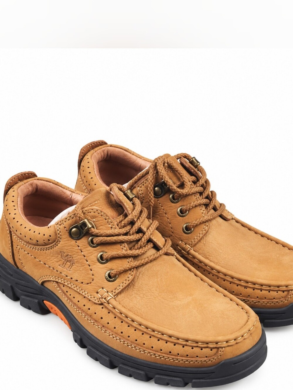 Camel Crown Men's Leather Moc Toe Lace Up Shoes Brown Size 10M NIB